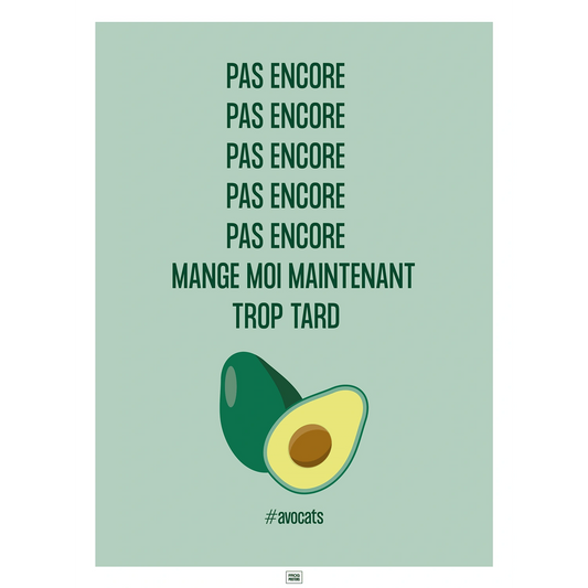affiche avocat, affiche humoristique thème coloré pour la cuisine