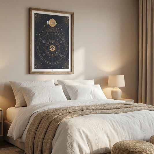 Affiche signe astrologique Bélier, poster vintage de signe du zodiaque