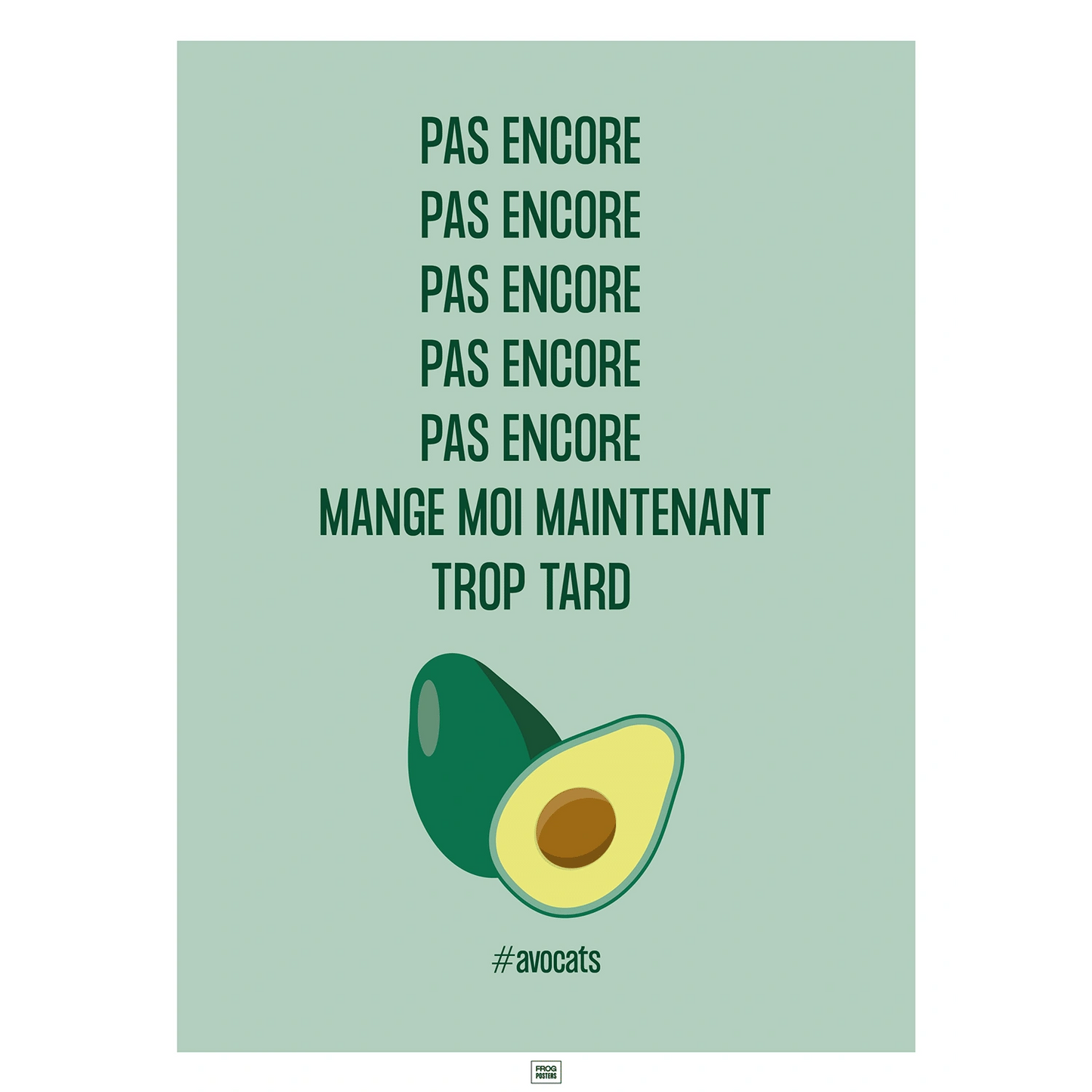 affiche avocat, affiche humoristique thème coloré pour la cuisine