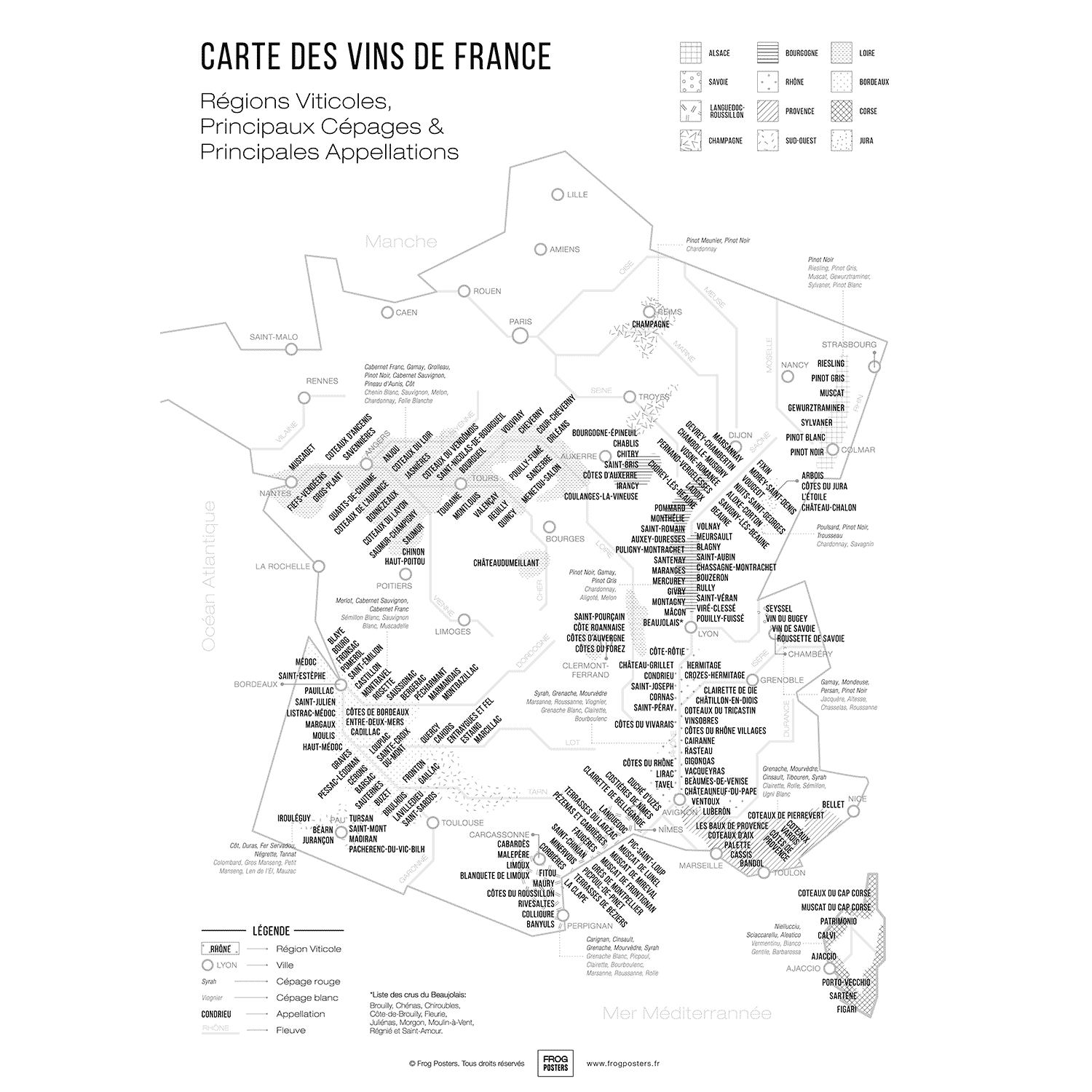 Carte des vins de France PDF, gratuite à imprimer