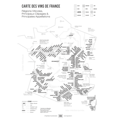 Carte des vins de France PDF, gratuite à imprimer