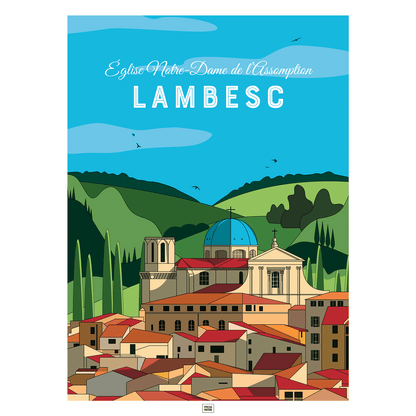Affiche Lambesc en Provence - poster vintage et rétro de Frog Posters