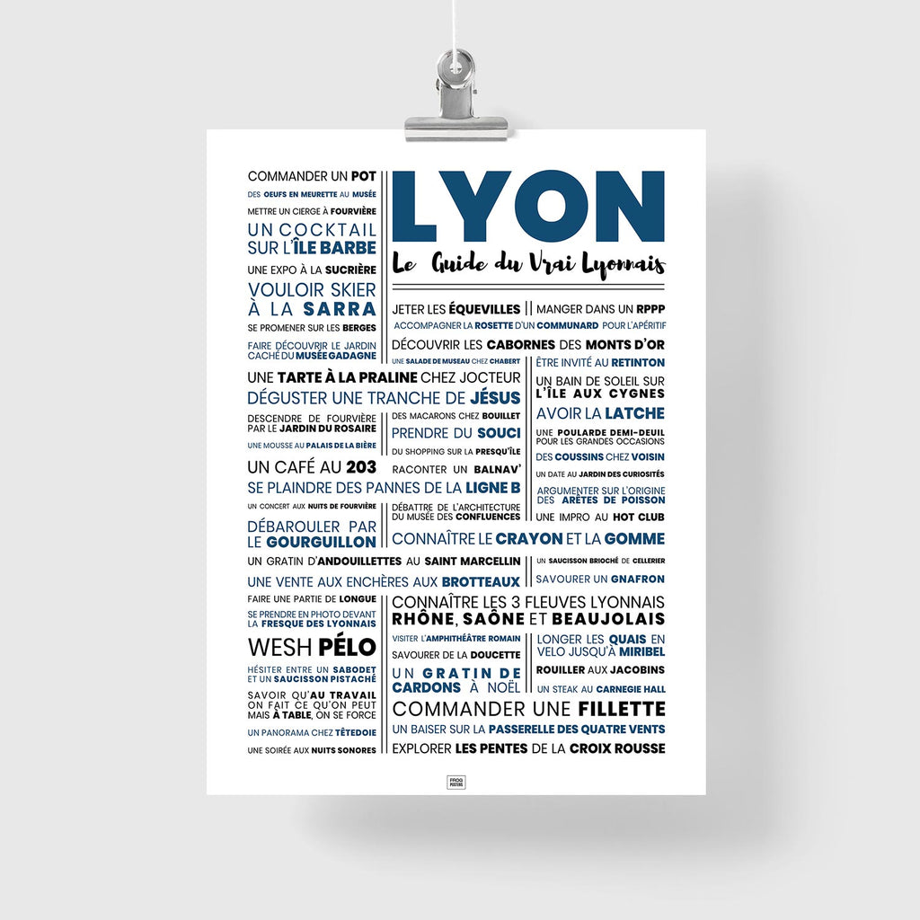 Affiche lyon : le guide du vrai lyonnais - La suite, affiche minimaliste