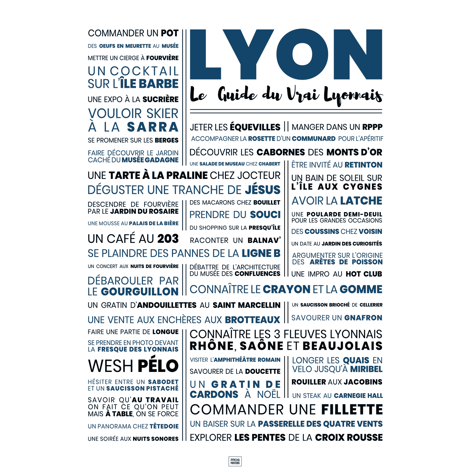 Affiche lyon : le guide du vrai lyonnais - La suite, affiche minimaliste
