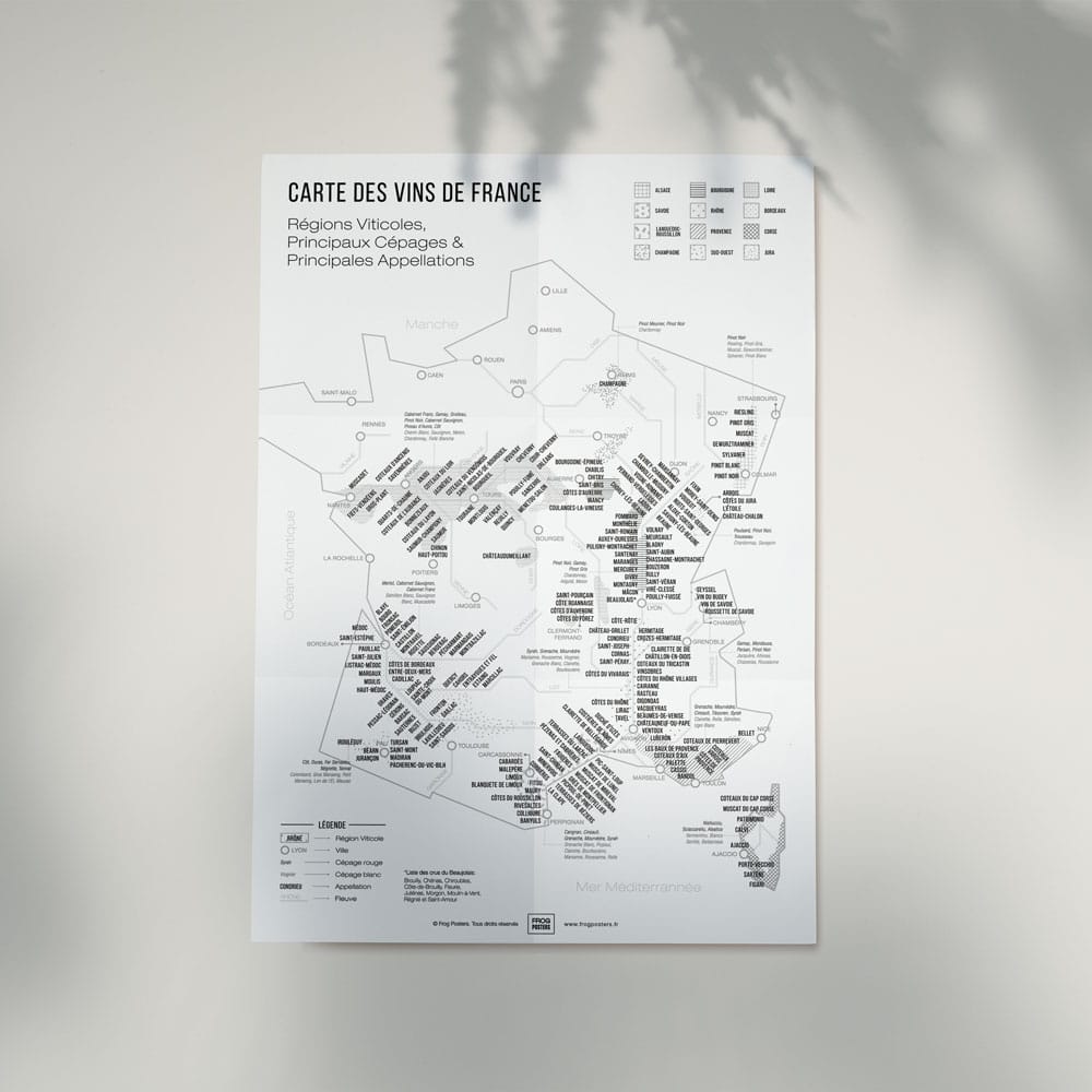 carte des vins de France à imprimer - gratuite