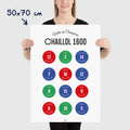 Affiche Chaillol, vallée du Champsaur : la liste des pistes de ski, dimensions 50x70 cm
