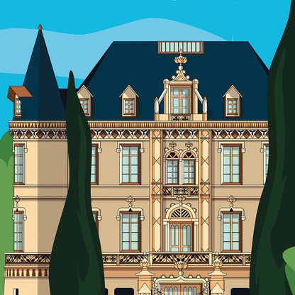 Affiche Château de Charleval en Provence - poster vintage et rétro de Frog Posters, zoom