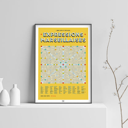 Affiche des jurons marseillais et expressions de marseille, sur fond clair
