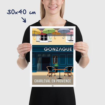 Affiche Gonzague Charleval en Provence - poster vintage et rétro de Frog Posters, dimensions 30x40 cm