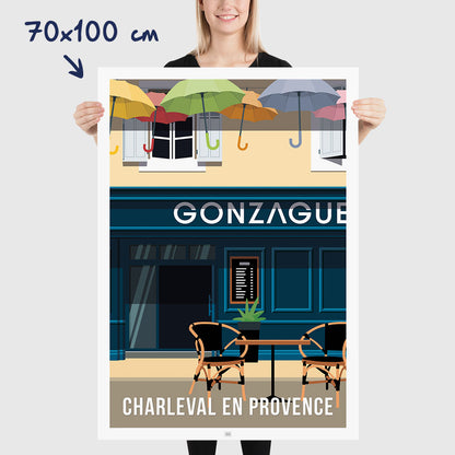 Affiche Gonzague Charleval en Provence - poster vintage et rétro de Frog Posters, dimensions 70x100 cm