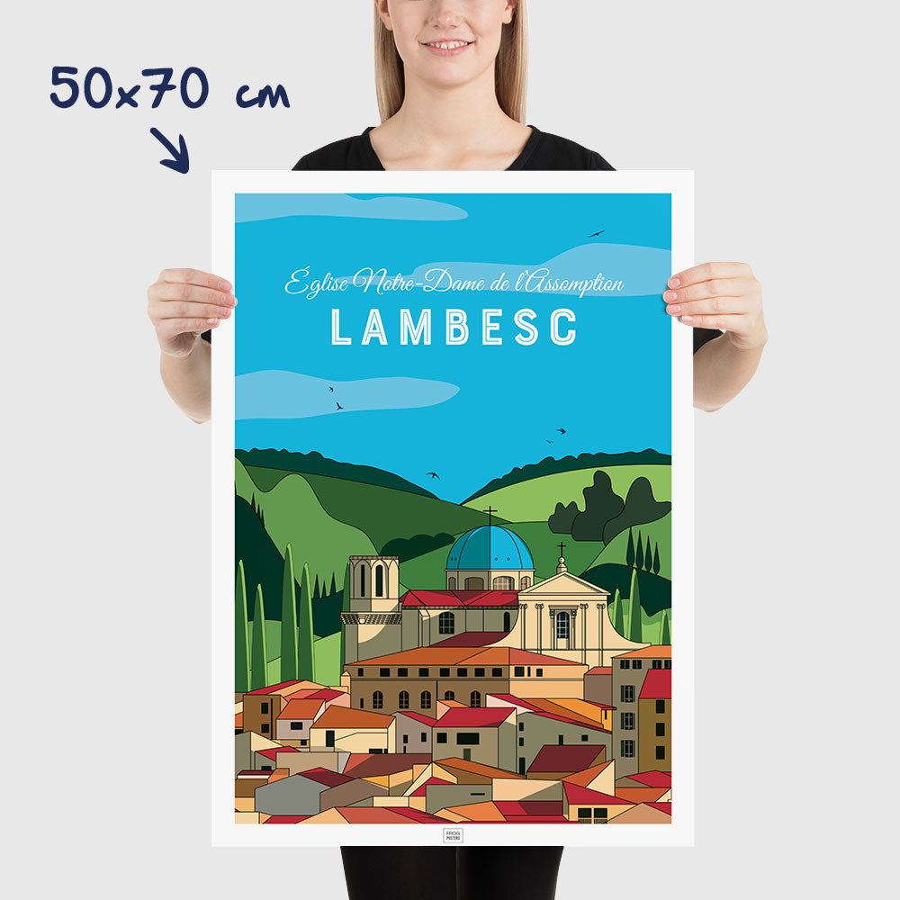 Affiche Lambesc en Provence - poster vintage et rétro de Frog Posters, dimensions 50x70 cm