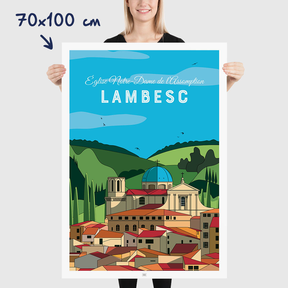 Affiche Lambesc en Provence - poster vintage et rétro de Frog Posters, dimensions 70x100 cm