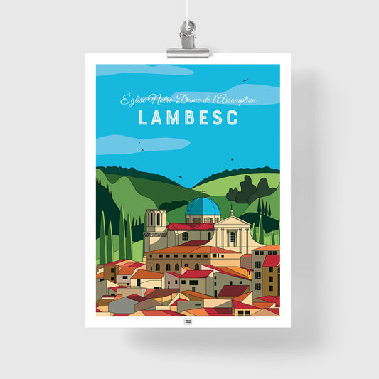 Affiche Lambesc en Provence - poster vintage et rétro de Frog Posters