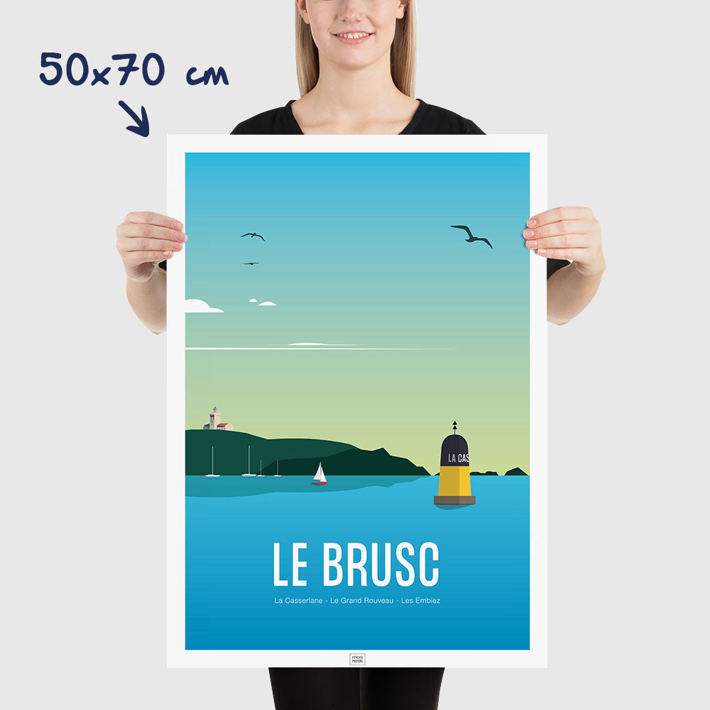Affiche Le Brusc, le Grand Rouveau et les Embiez, affiche vintage, dimensions 50x70 cm