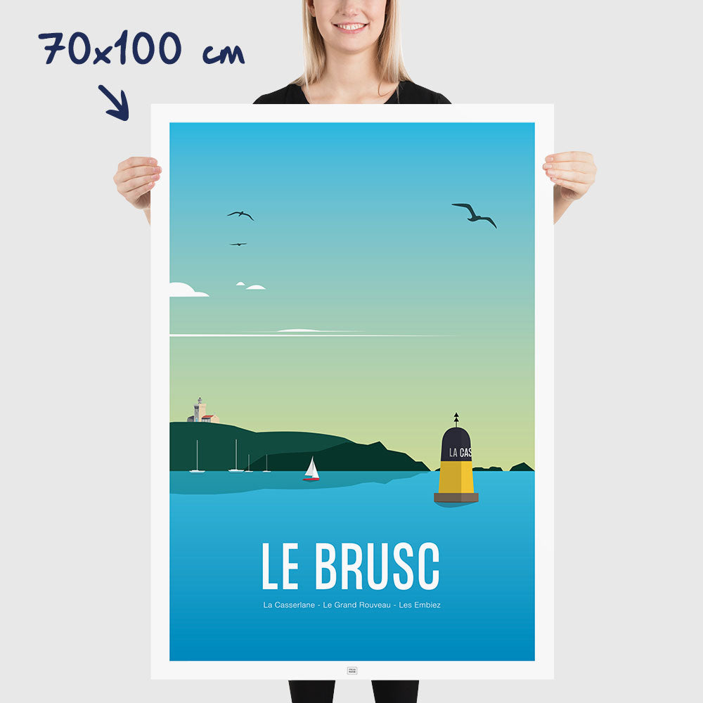 Affiche Le Brusc, le Grand Rouveau et les Embiez, affiche vintage, dimensions 70x100 cm