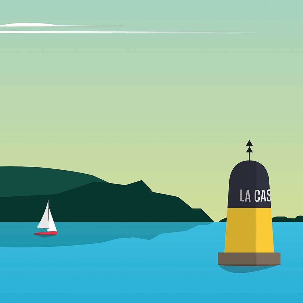 Affiche Le Brusc, le Grand Rouveau et les Embiez, affiche vintage, zoom