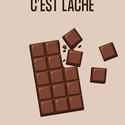 Affiche le chocolat est ton ennemi, affiche humoristique thème du chocolat, zoom
