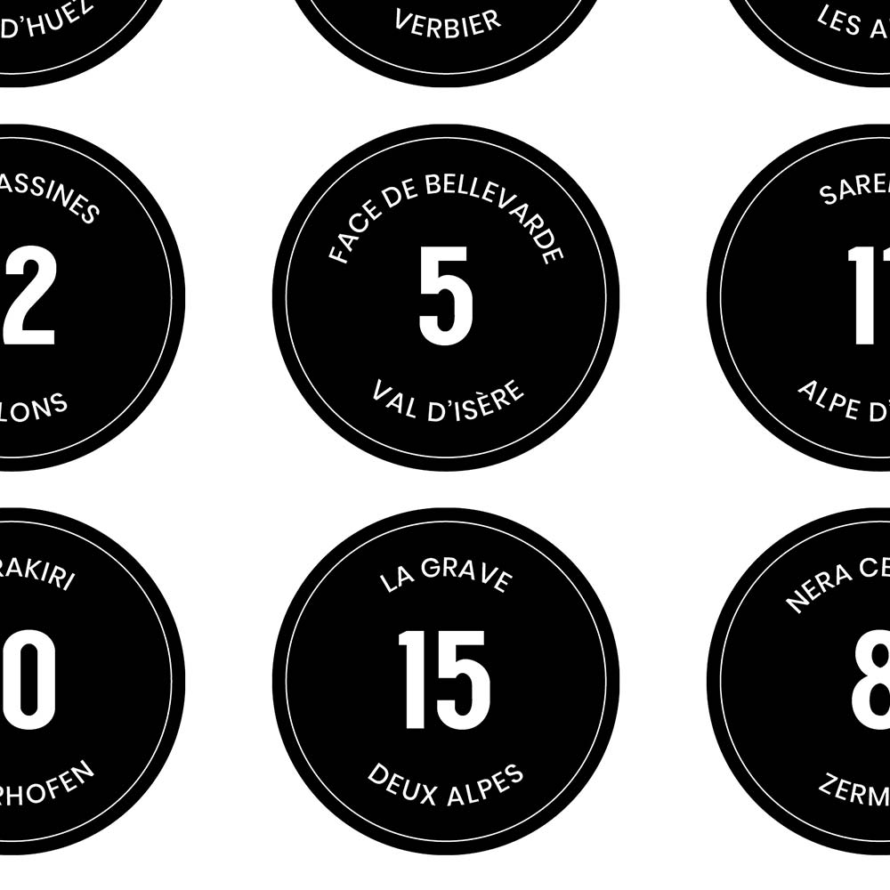 Affiche ski, les pistes de ski légendaires des Alpes, zoom