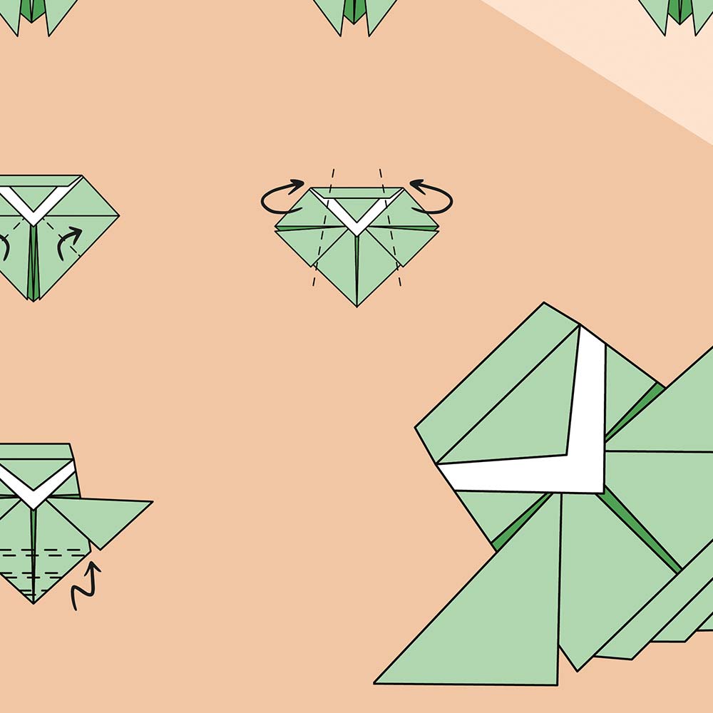 Affiche origami cigale, poster minimaliste géométrique, zoom