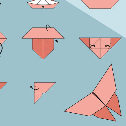 Affiche origami papillon, poster minimaliste géométrique, zoom