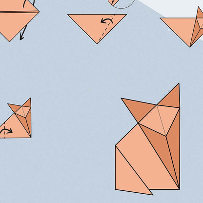Affiche origami renard, poster minimaliste géométrique, zoom