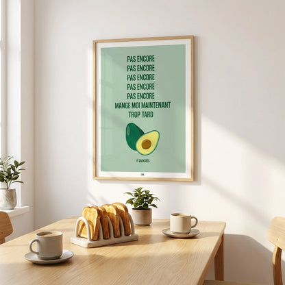 affiche avocat, affiche humoristique thème coloré pour la cuisine