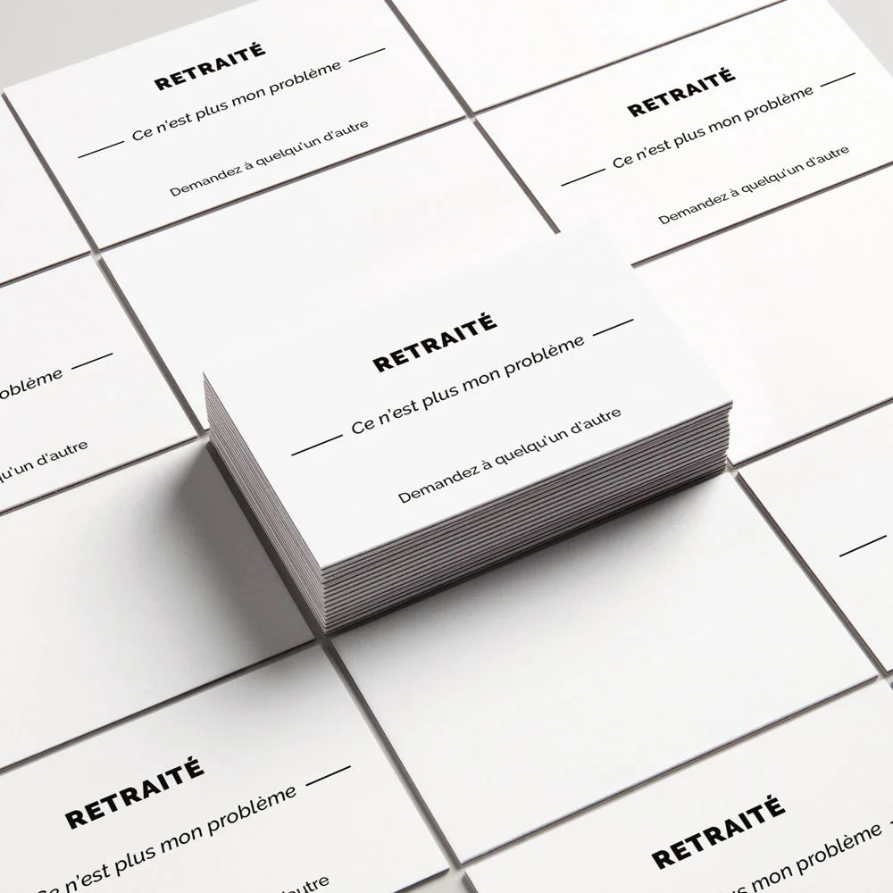 Pile de cartes de visite humour « Retraité », pack de 10