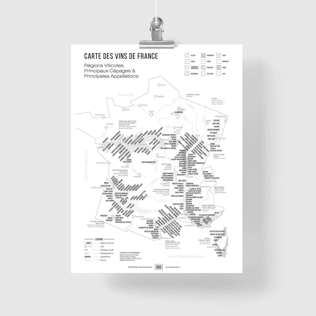carte des vins de France à imprimer - gratuite