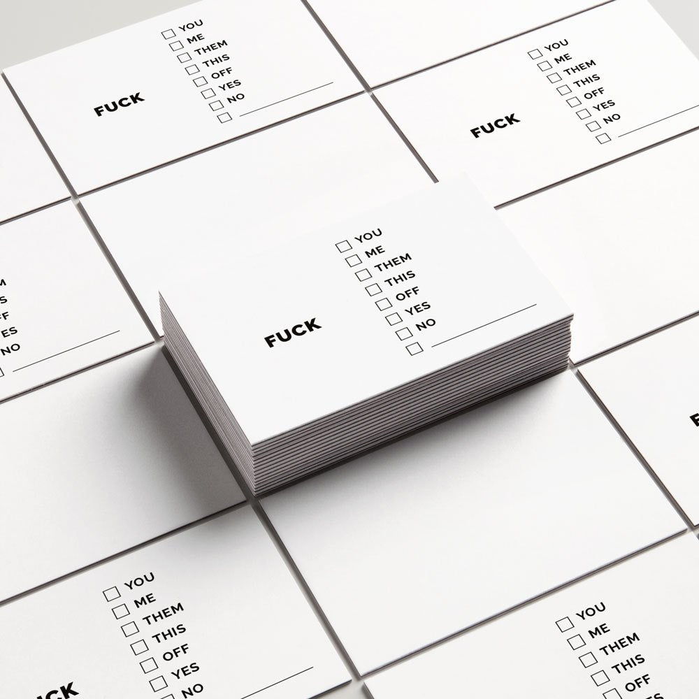 Cartes de visite humour FUCK à cocher – pack de 10